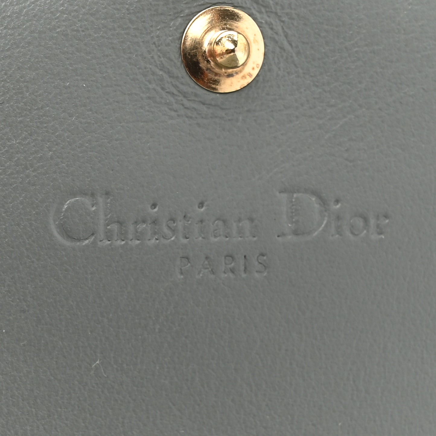 Patent Cannage Mini Lady Dior Wallet Grey