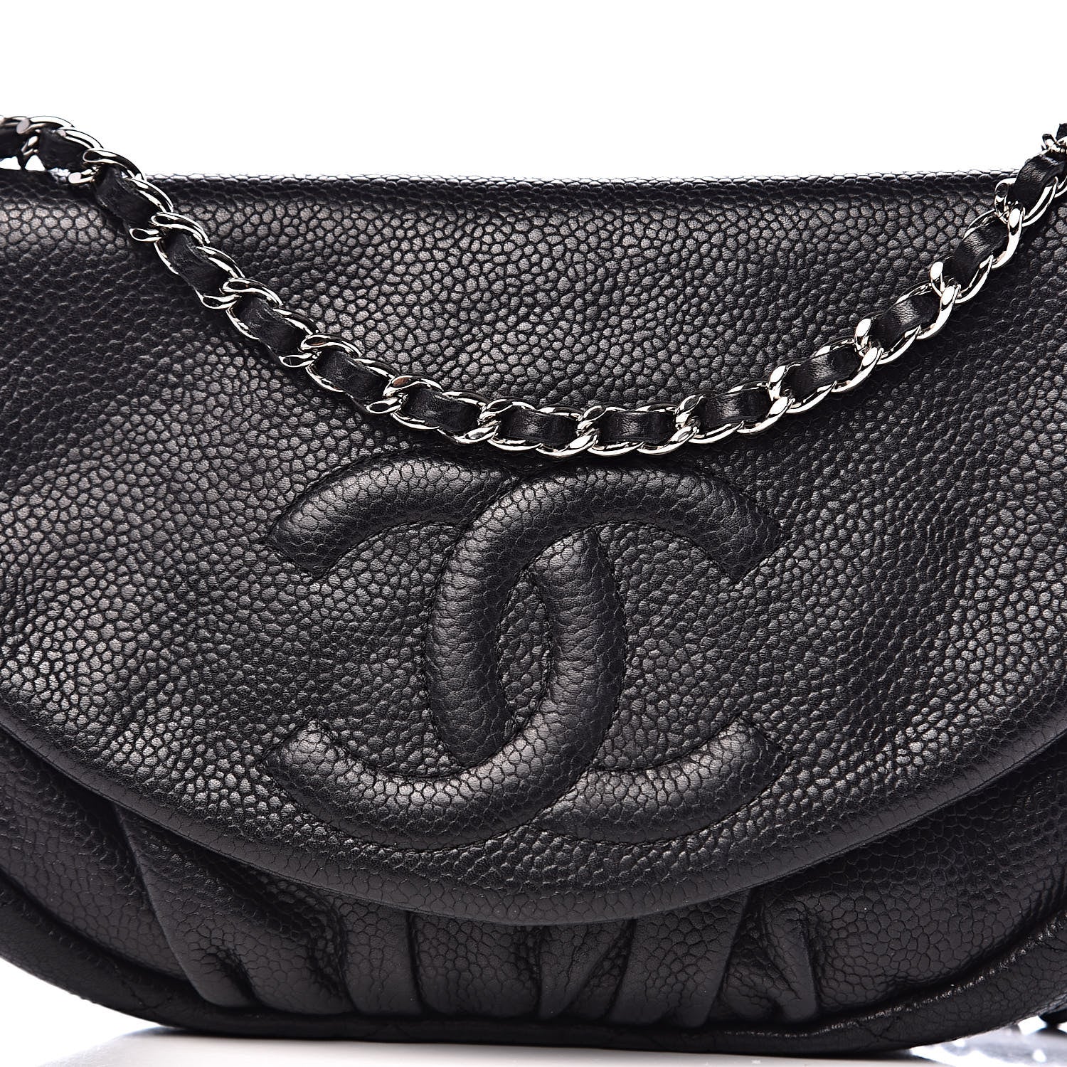 Chanel Caviar Half Moon Wallet On Chain WOC Black 11 of 11