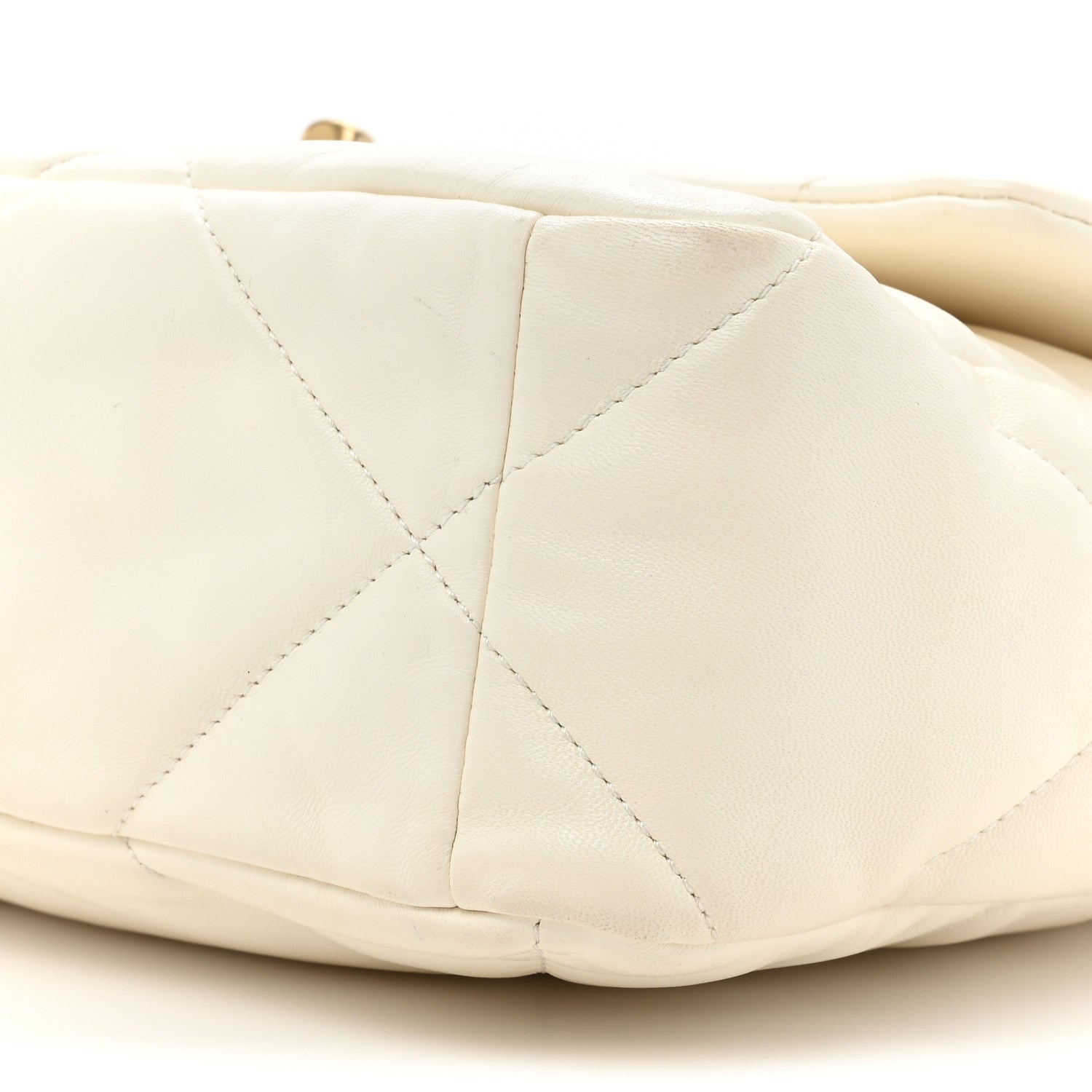 Chanel Lambskin Quilted Large Chanel 19 Flap White 8 of 13