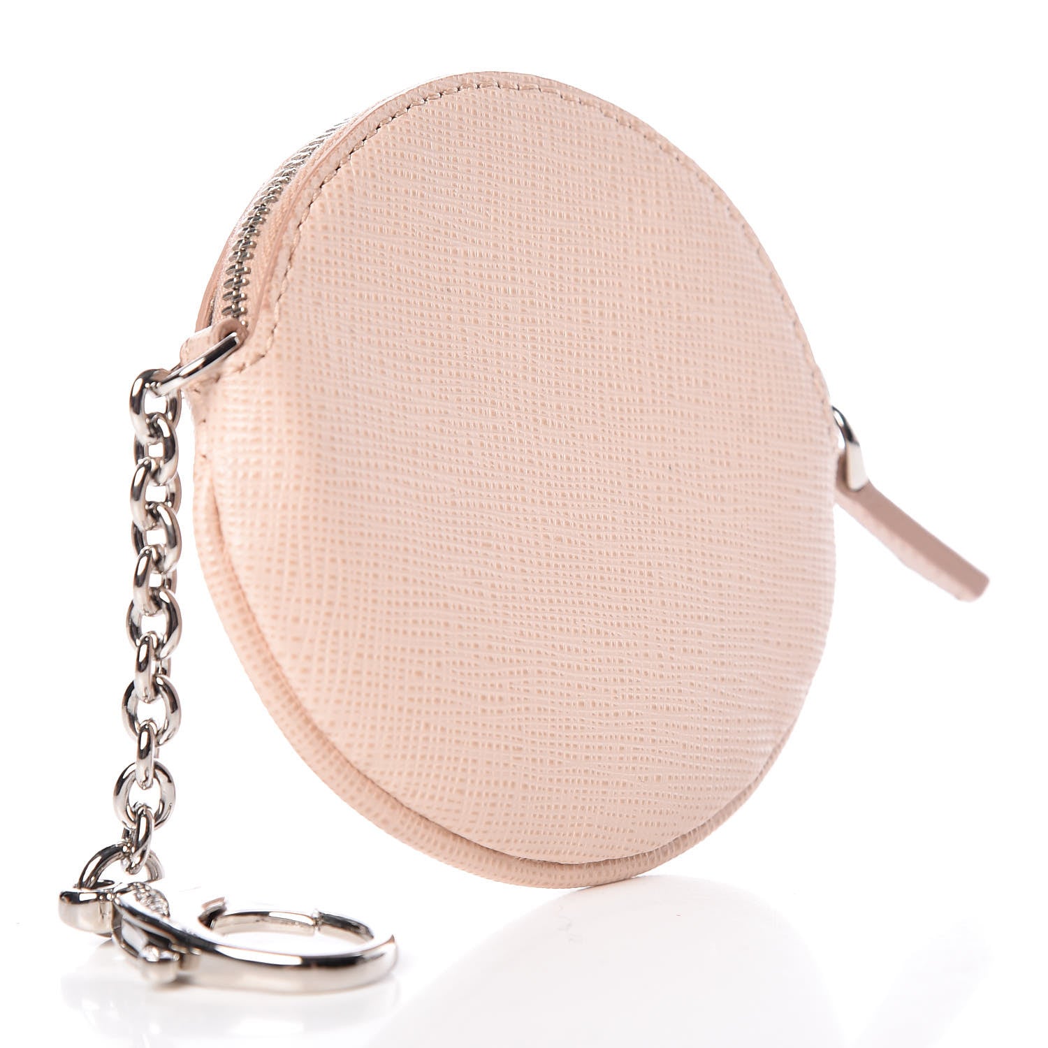 Fendi Saffiano Monster Eye Coin Purse Key Case Rosa Plaster 3 of 7