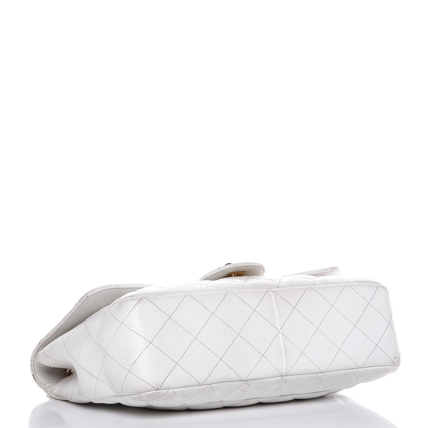 Chanel Caviar Quilted Jumbo Single Flap White 4 of 32
