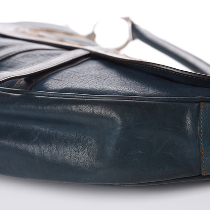 Christian Dior Calfskin Gaucho Saddle Bag Blue 9 of 15