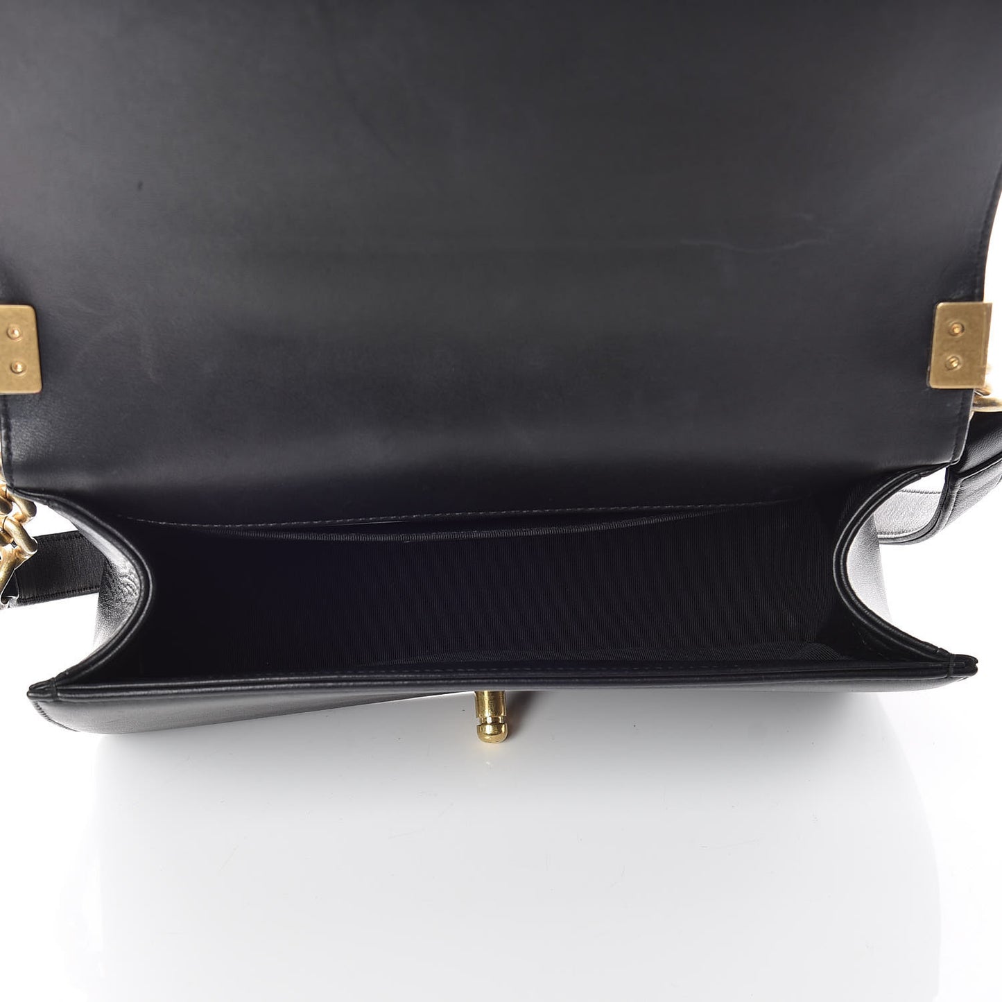 Lambskin Quilted Medium Boy Flap Black