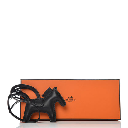 Hermes Milo Lambskin Grigri Rodeo Horse Bag Charm PM So Black 5 of 5