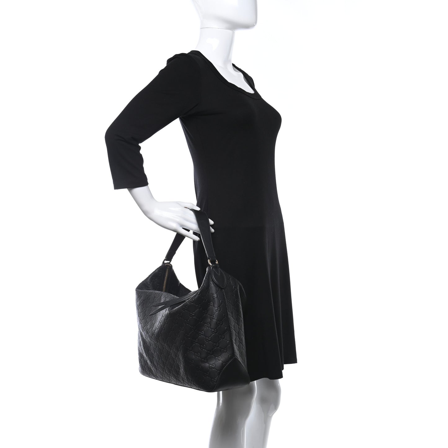 Guccissima Signature Large Linea A Hobo Black