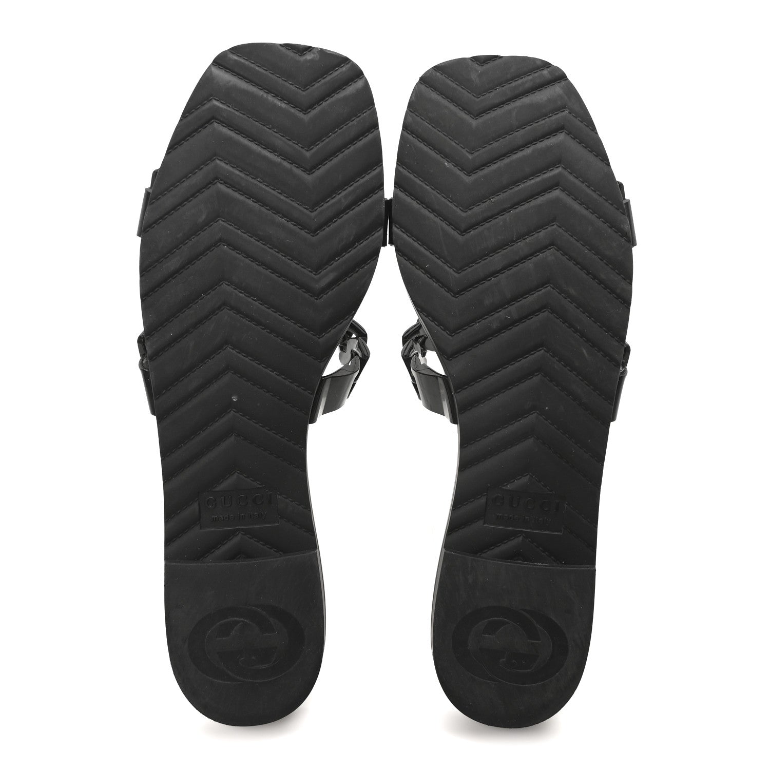 Gucci Rubber Womens Slide Sandals 40 Black 6 of 9