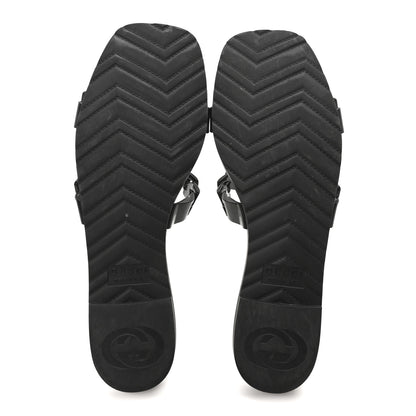 Gucci Rubber Womens Slide Sandals 40 Black 6 of 9
