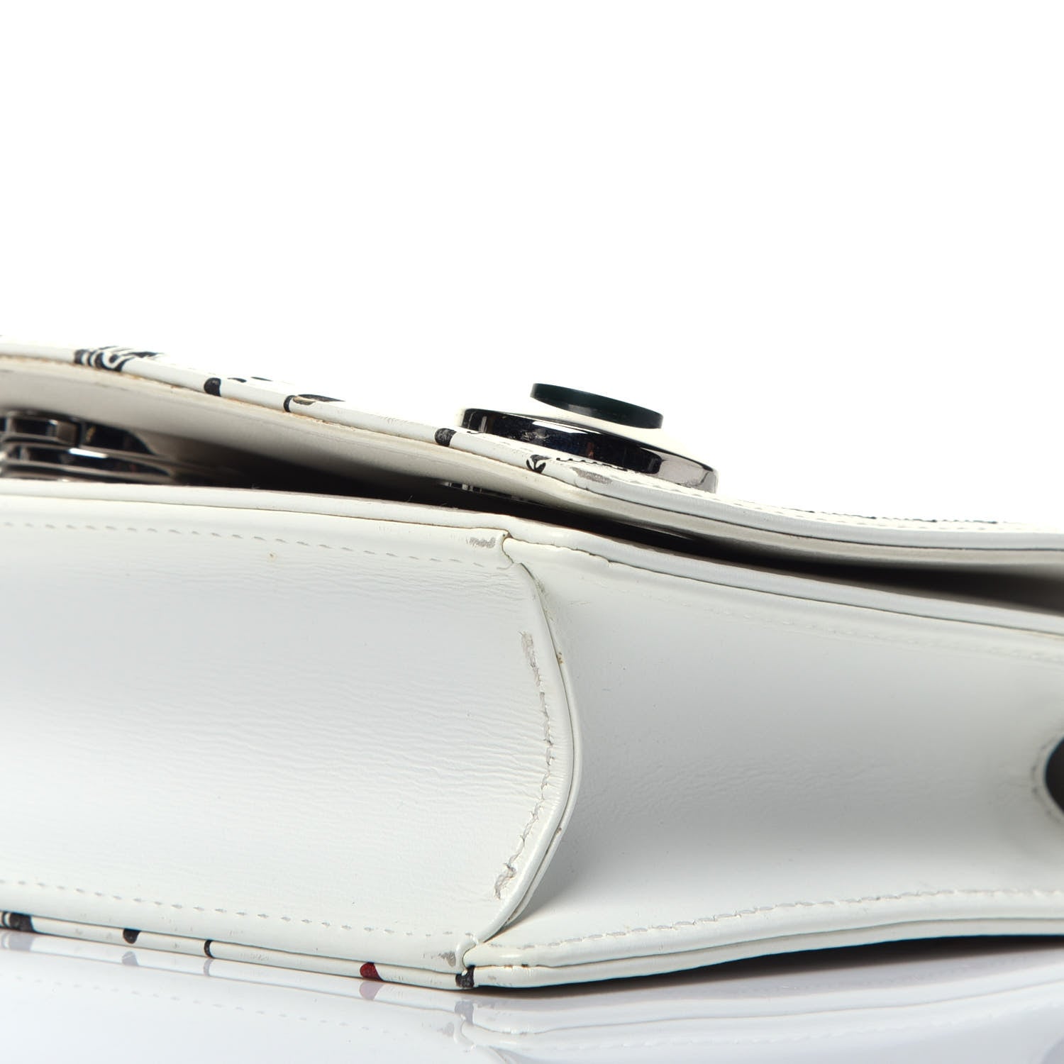 Christian Dior Calfskin Printed Medium Diorama Flap Bag White 10 of 10