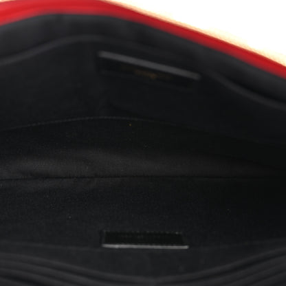 Saint Laurent Calfskin Matelasse Chevron Monogram Document Holder Rouge Eros 6 of 13