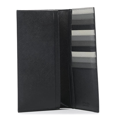 Prada Saffiano Muticolor Flap Wallet Black 4 of 4