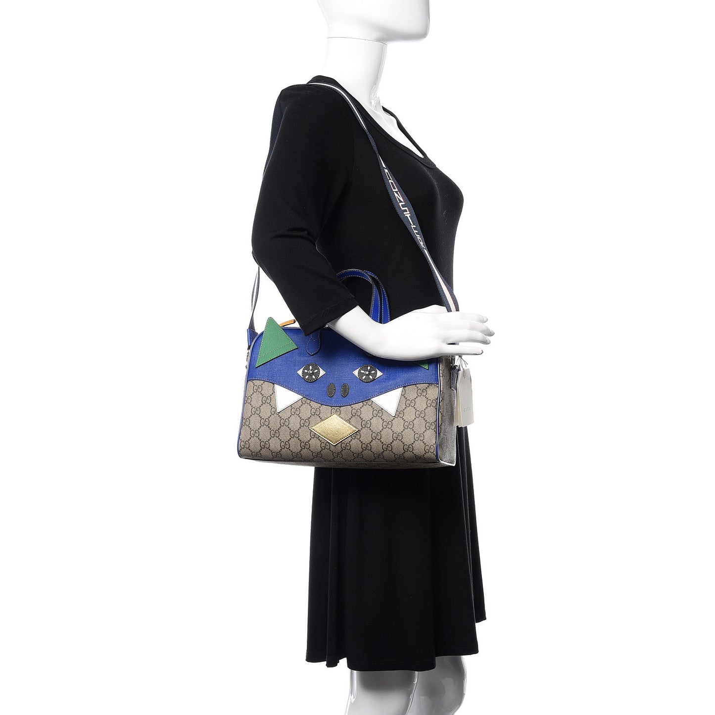GG Supreme Monogram Kids Dinosaur Top Handle Bag Blue