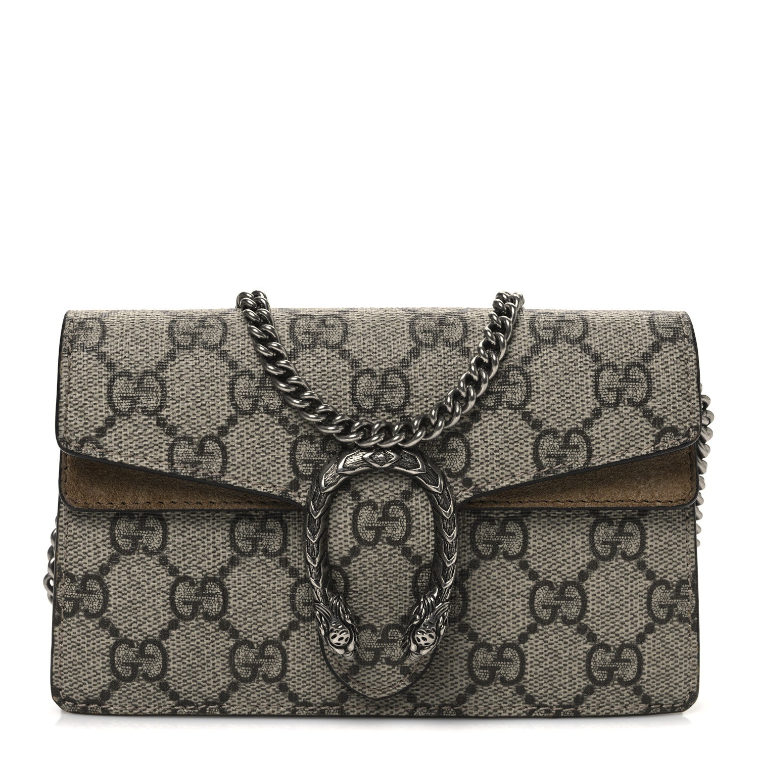 Gucci GG Supreme Monogram Super Mini Dionysus Shoulder Bag Taupe 1 of 9