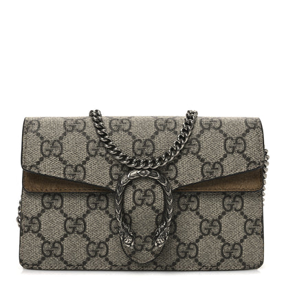 Gucci GG Supreme Monogram Super Mini Dionysus Shoulder Bag Taupe 1 of 9