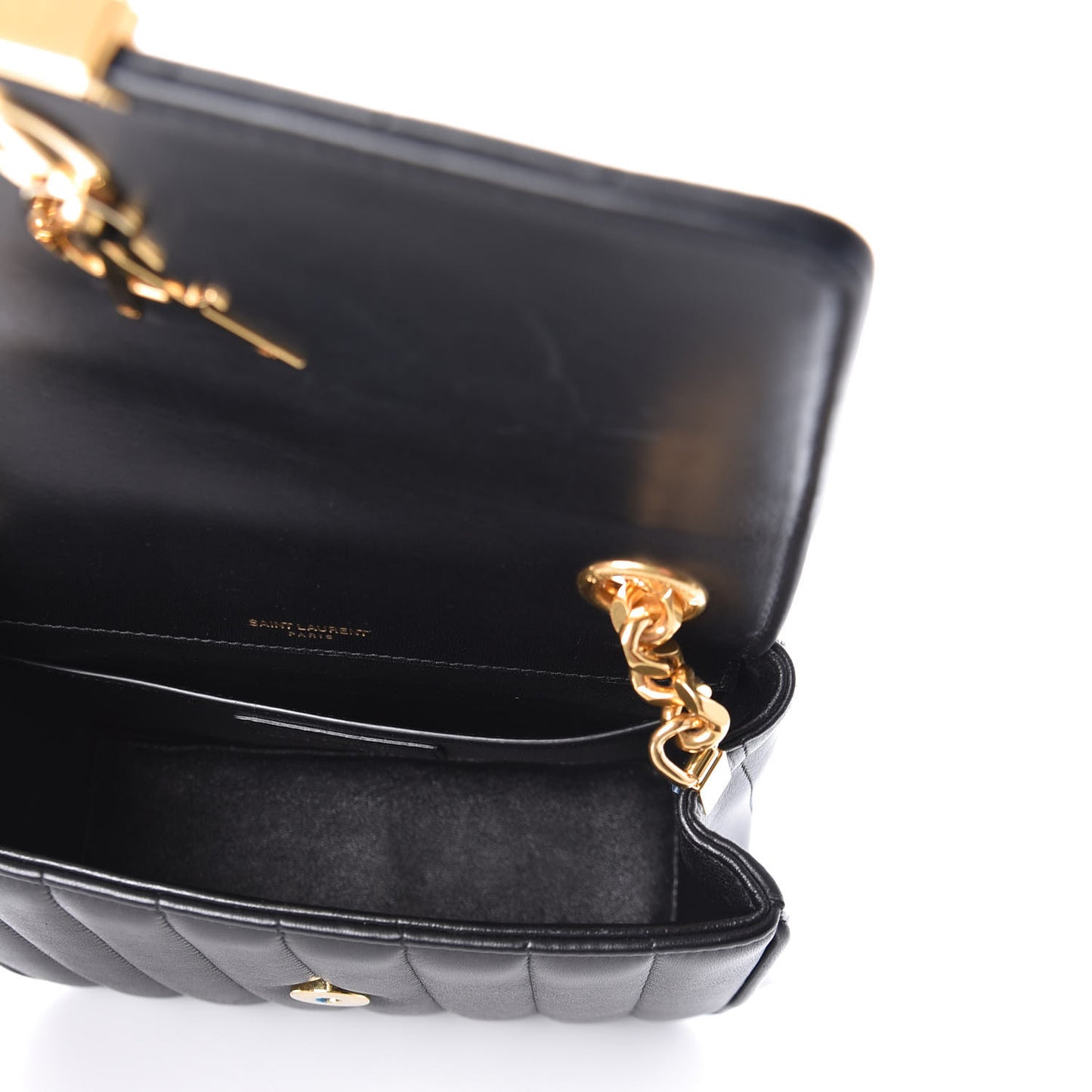 Lambskin Matelasse Monogram Medium Vicky Chain Bag Black