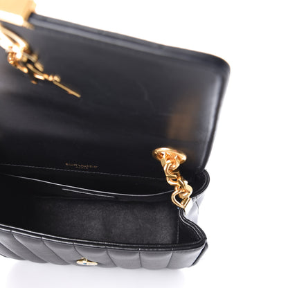 Saint Laurent Lambskin Matelasse Monogram Medium Vicky Chain Bag Black 5 of 8