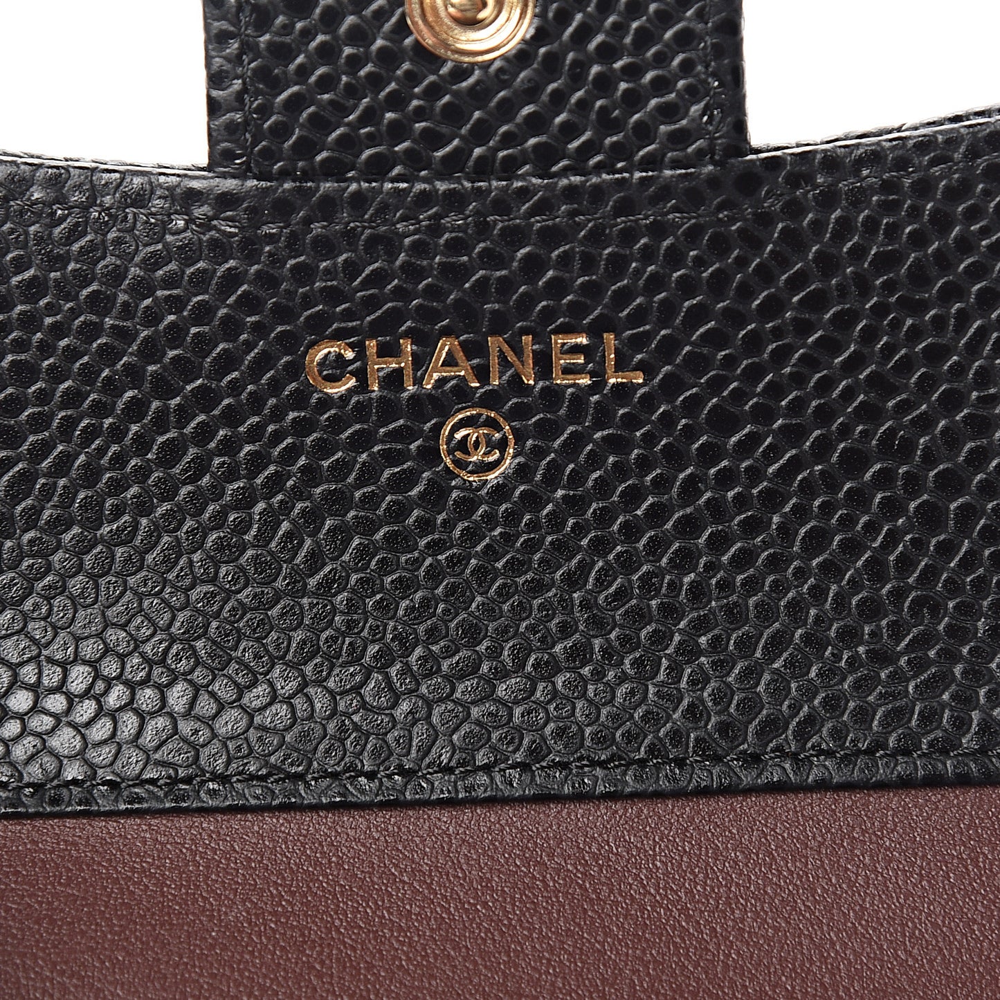 Caviar Quilted Compact Flap Wallet Black