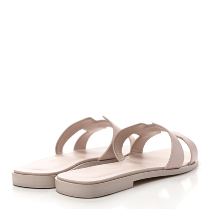 Hermes Box Calfskin Oran Sandals 37 Rose Pale 4 of 9
