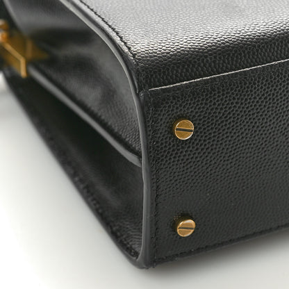 Saint Laurent Grain de Poudre Mini Classic Monogram Cassandra Top Handle Black 8 of 10