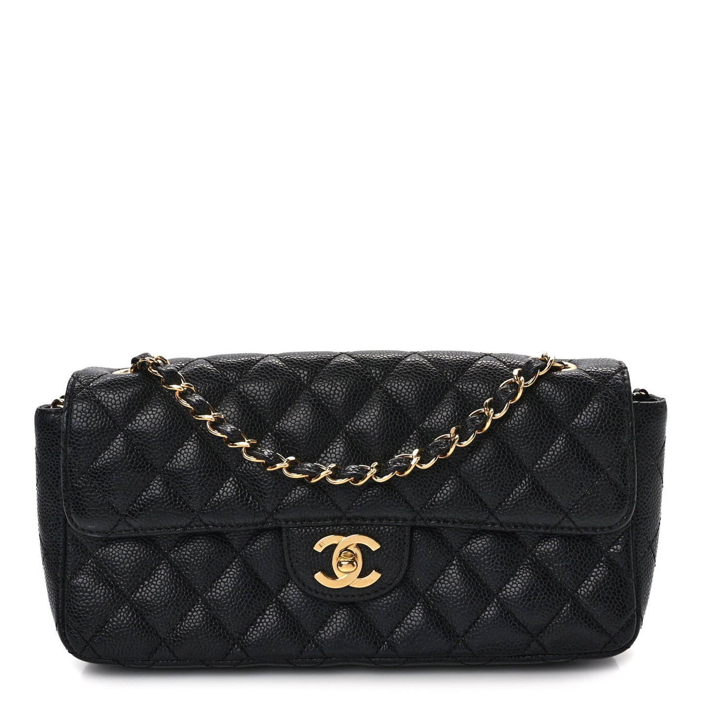 Caviar Quilted East West Flap Black