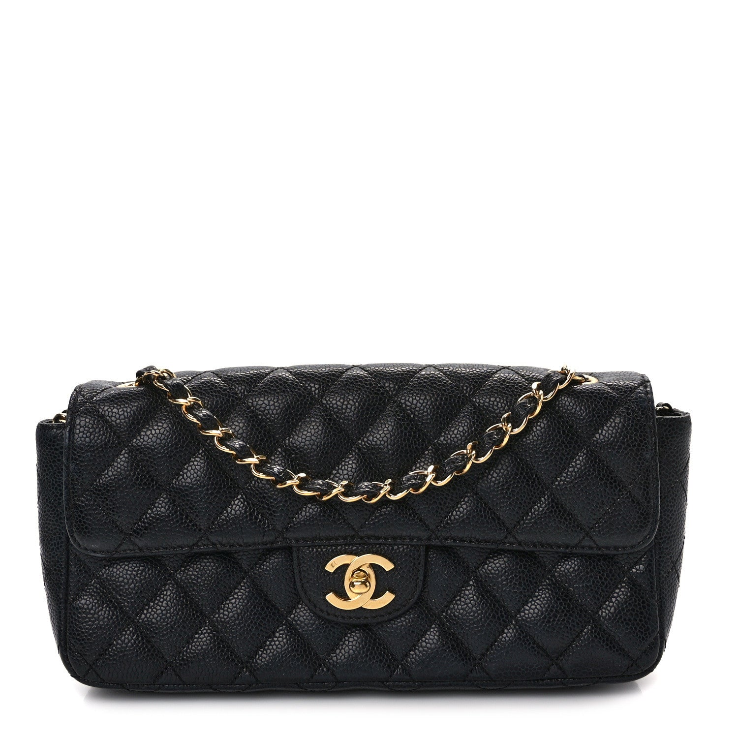Chanel Caviar Quilted East West Flap Black 1 of 13