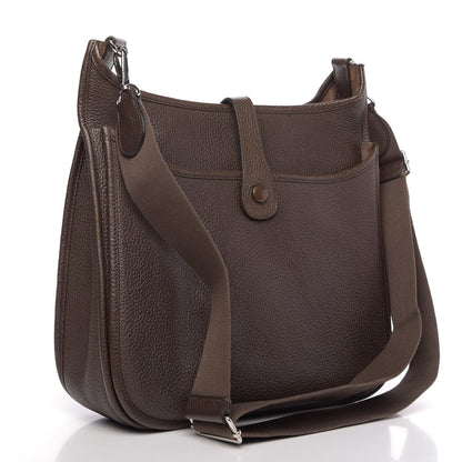 Hermes Taurillon Clemence Evelyne III GM Chocolate 3 of 11