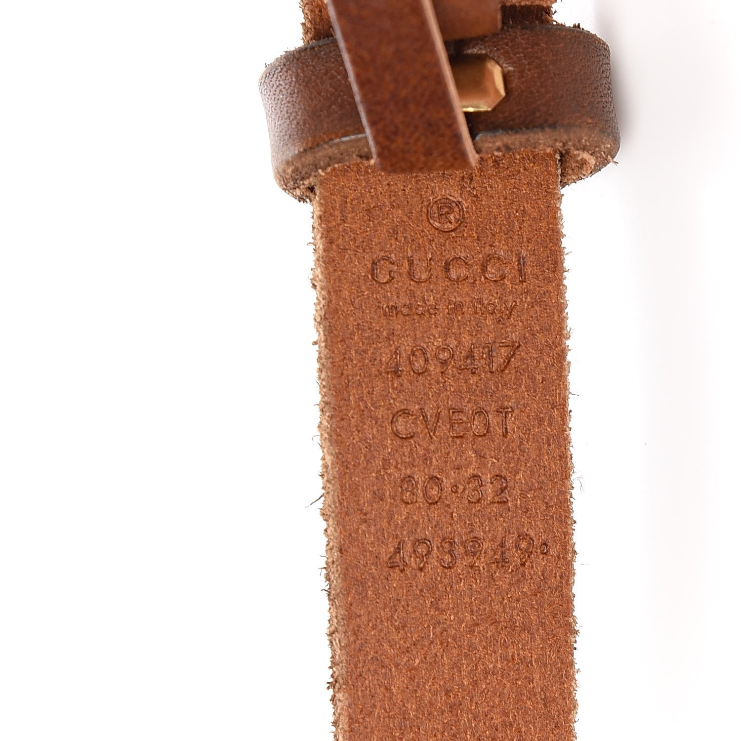Gucci Faded Calfskin Double G 20mm Belt 80 32 Cuir 5 of 5