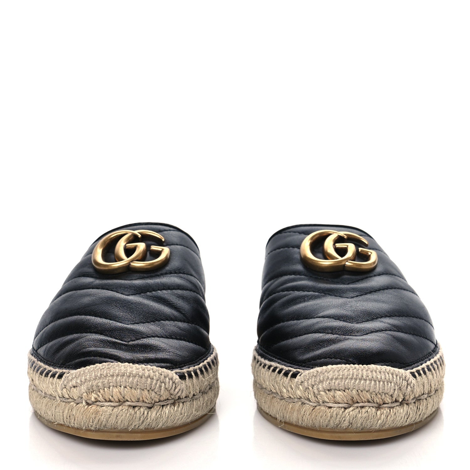 Gucci Nappa Matelasse GG Marmont Espadrille Slippers 38.5 Black 2 of 10