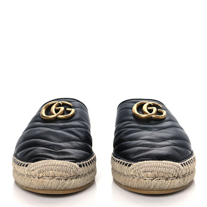 Gucci Nappa Matelasse GG Marmont Espadrille Slippers 38.5 Black 2 of 10