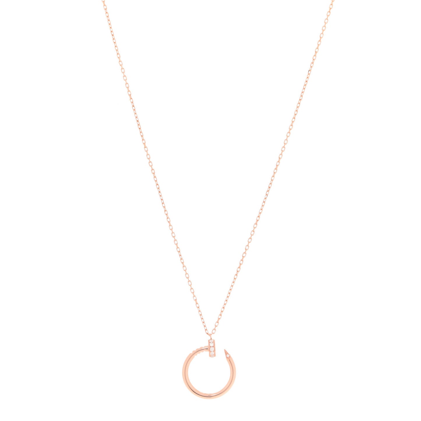 18K Pink Gold Diamond Juste Un Clou Pendant Necklace