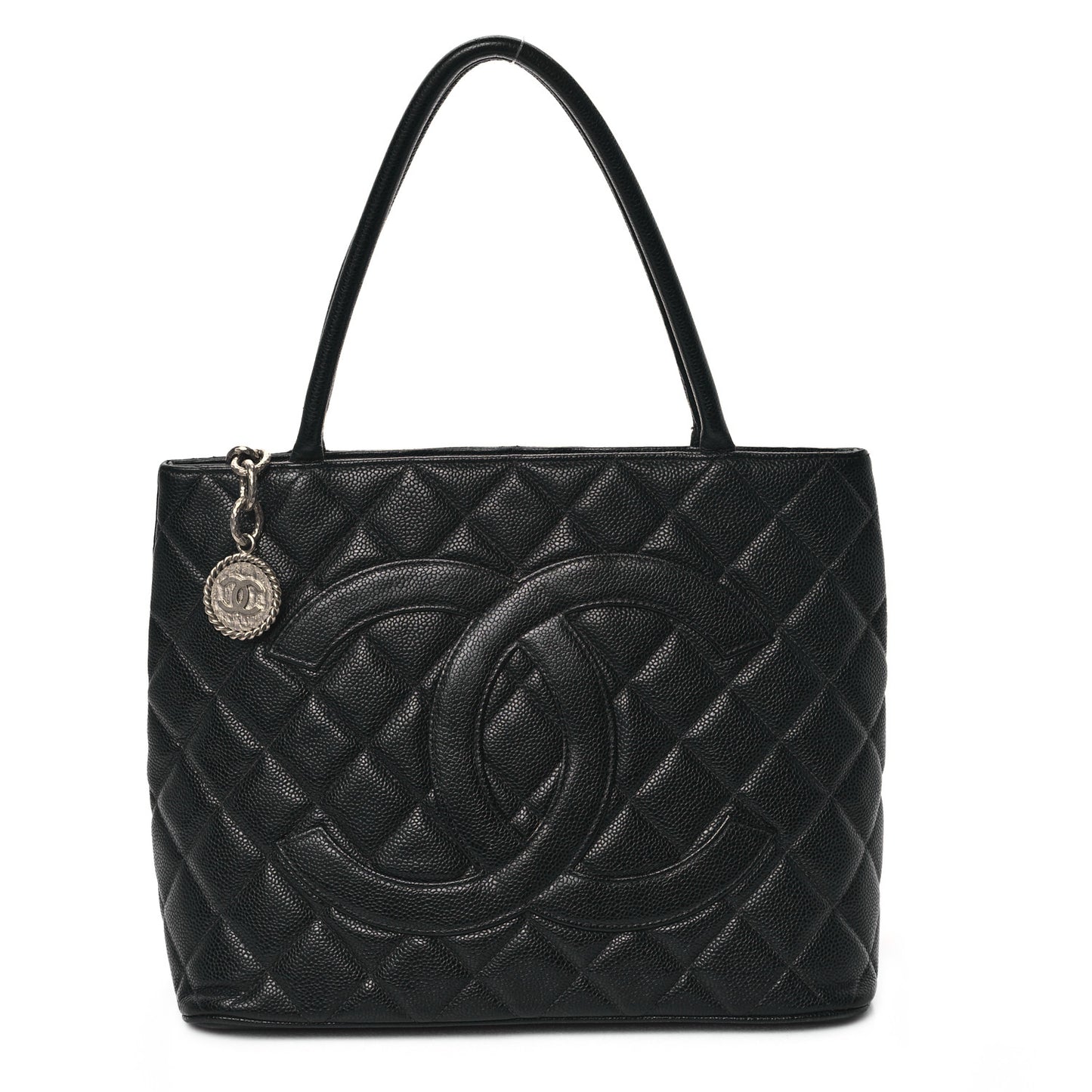 Caviar Quilted Medallion Tote Black