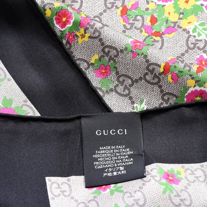 Gucci Silk Monogram Floral Web Square Scarf Black Multicolor 2 of 4