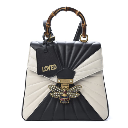 Gucci Calfskin Bamboo Trapuntata Queen Margaret Backpack Mystic White Black 1 of 9