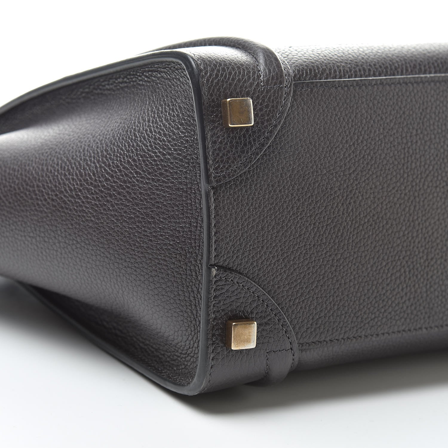 Celine Drummed Calfskin Micro Luggage Dark Taupe 8 of 9