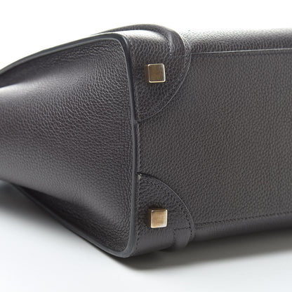 Celine Drummed Calfskin Micro Luggage Dark Taupe 8 of 9
