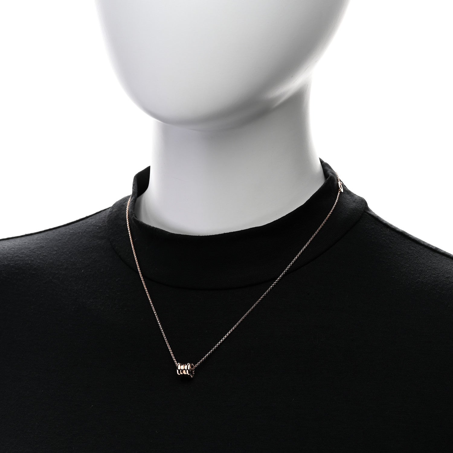 Bulgari 18K Rose Gold Mini B.Zero1 Pendant Necklace 2 of 7
