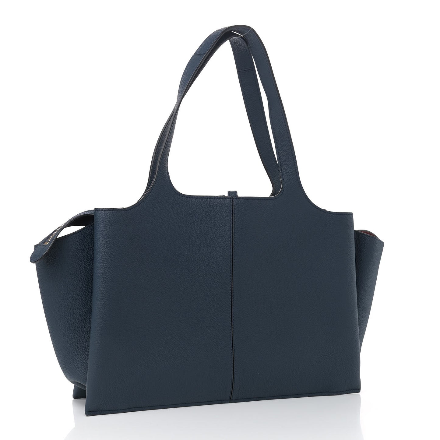 Baby Grained Calfskin Medium Tri-Fold Bag Steel Blue
