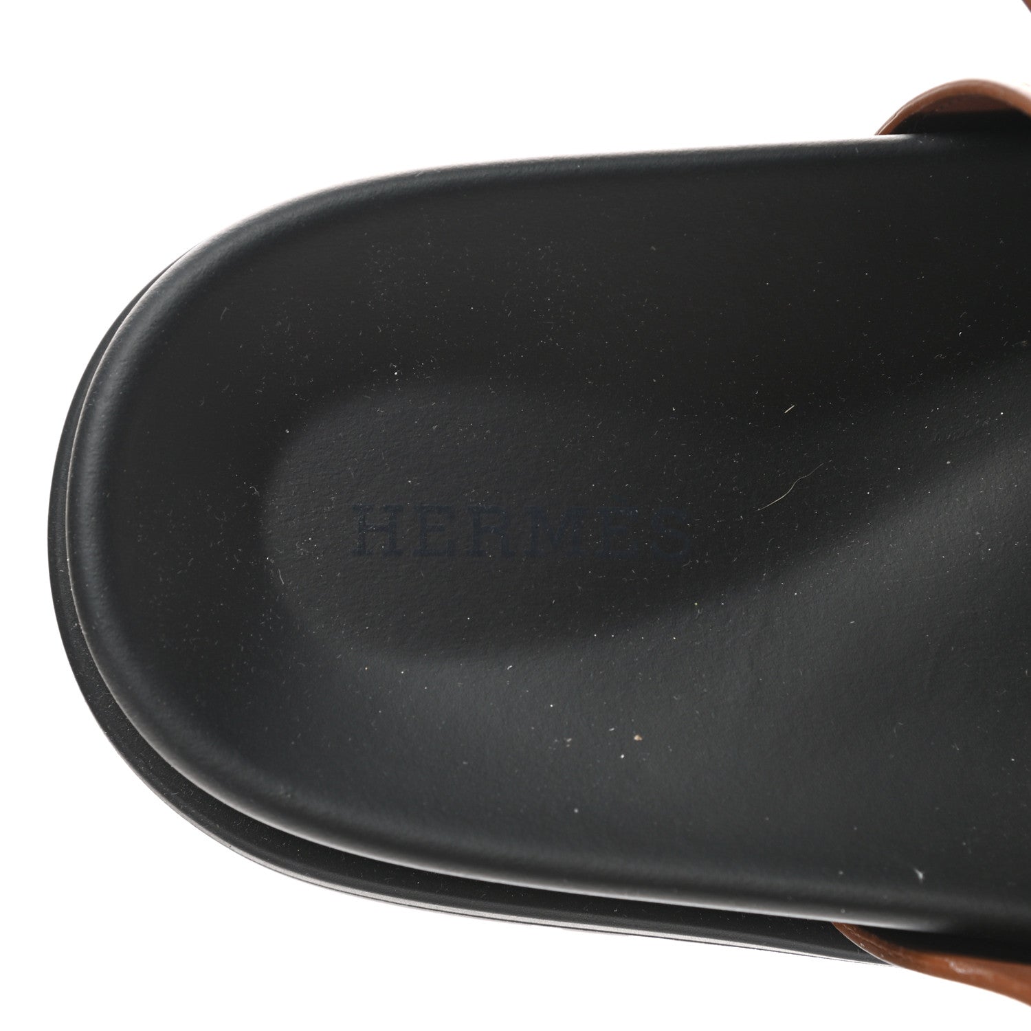 Hermes Epsom Womens Chypre Sandals 39 Natural 7 of 8