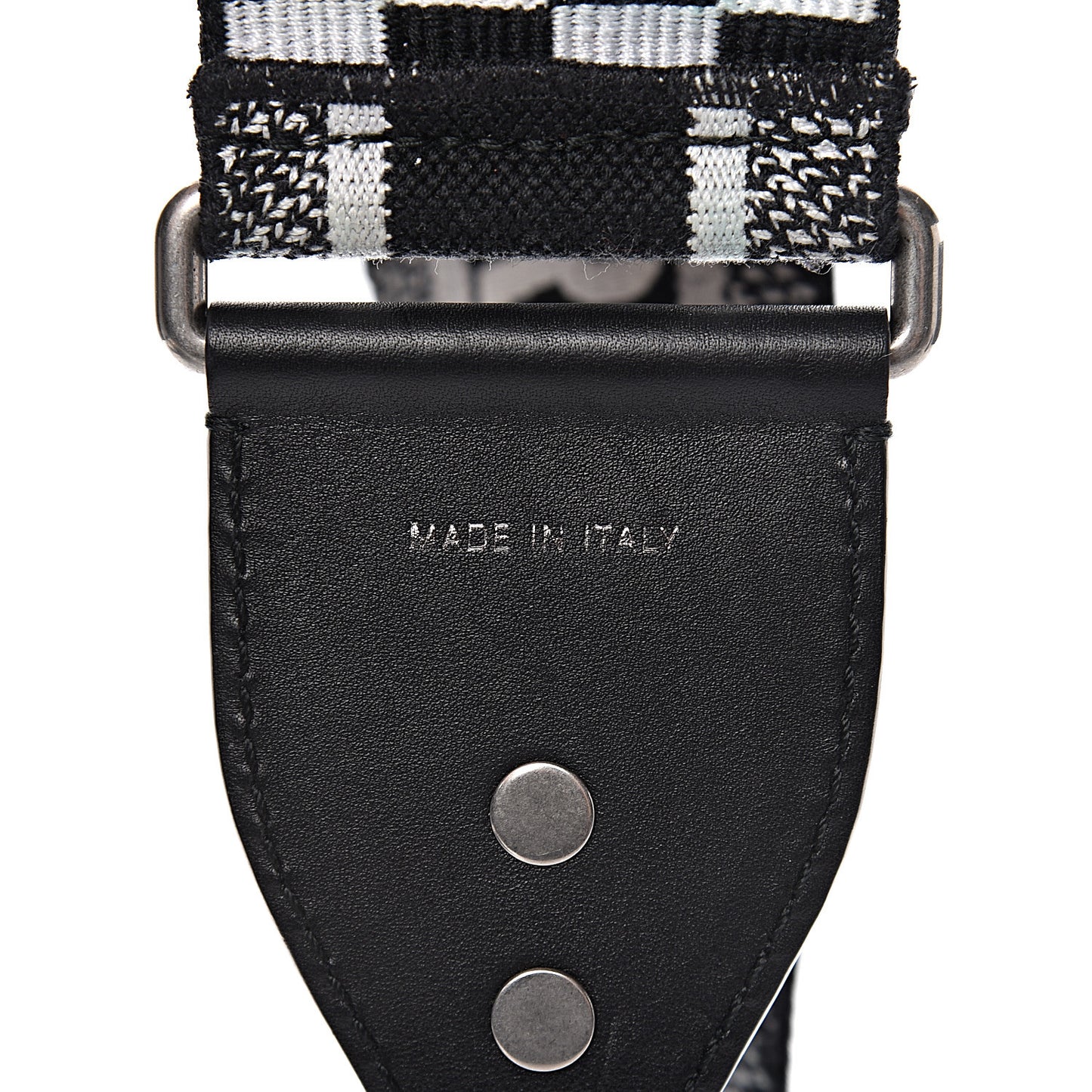 Canvas Embroidered Shoulder Strap Black White