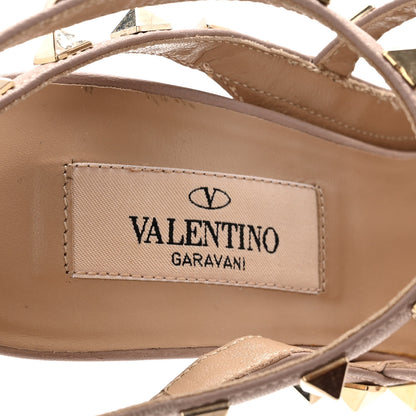 Valentino Garavani Patent Nappa Rockstud Ankle Strap 100mm Pumps 36 Poudre 8 of 9