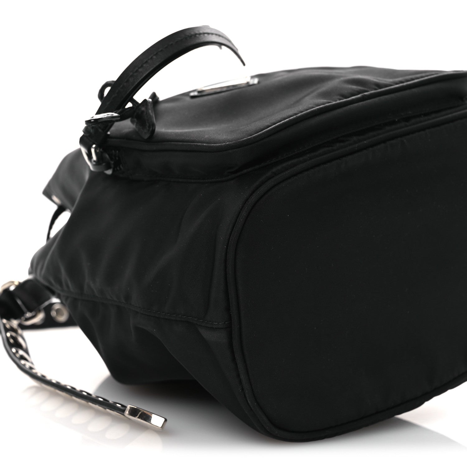 Prada Tessuto Nylon Studded New Vela Mini Bucket Crossbody Bag Black 10 of 13