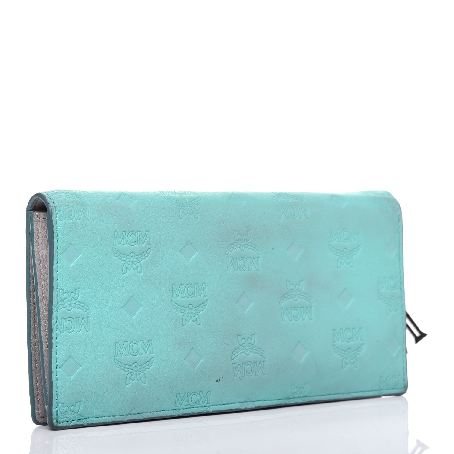 MCM Calfskin Ottomar Large Klara Two Fold Wallet Pool Blue 3 of 20