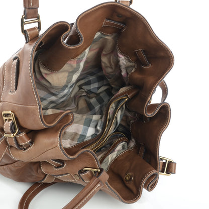 Burberry Washed Lambskin Tote Brown 5 of 9