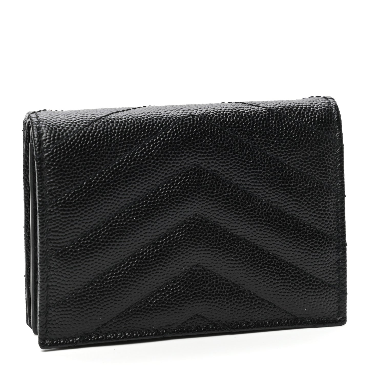 Grain De Poudre Matelasse Chevron Monogram Card Case Black