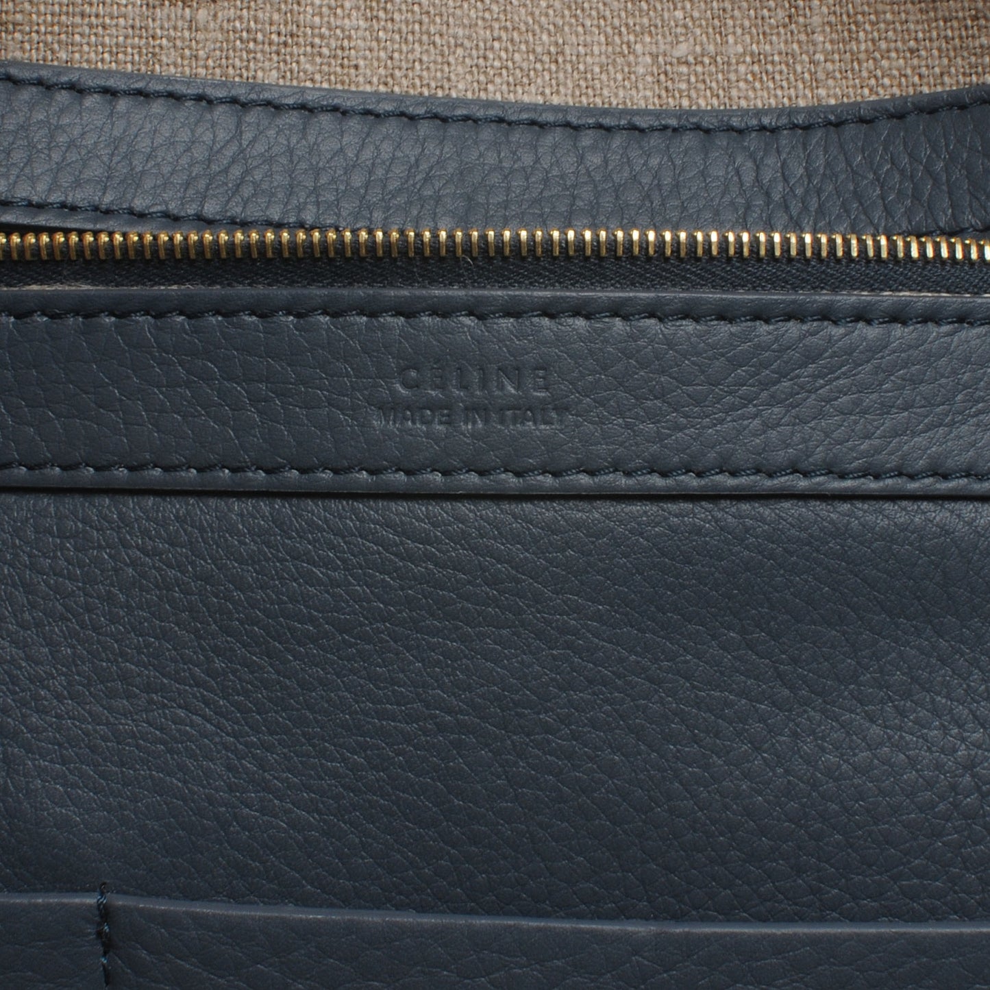 Grained Calfskin Medium Horizontal Cabas Phantom Slate