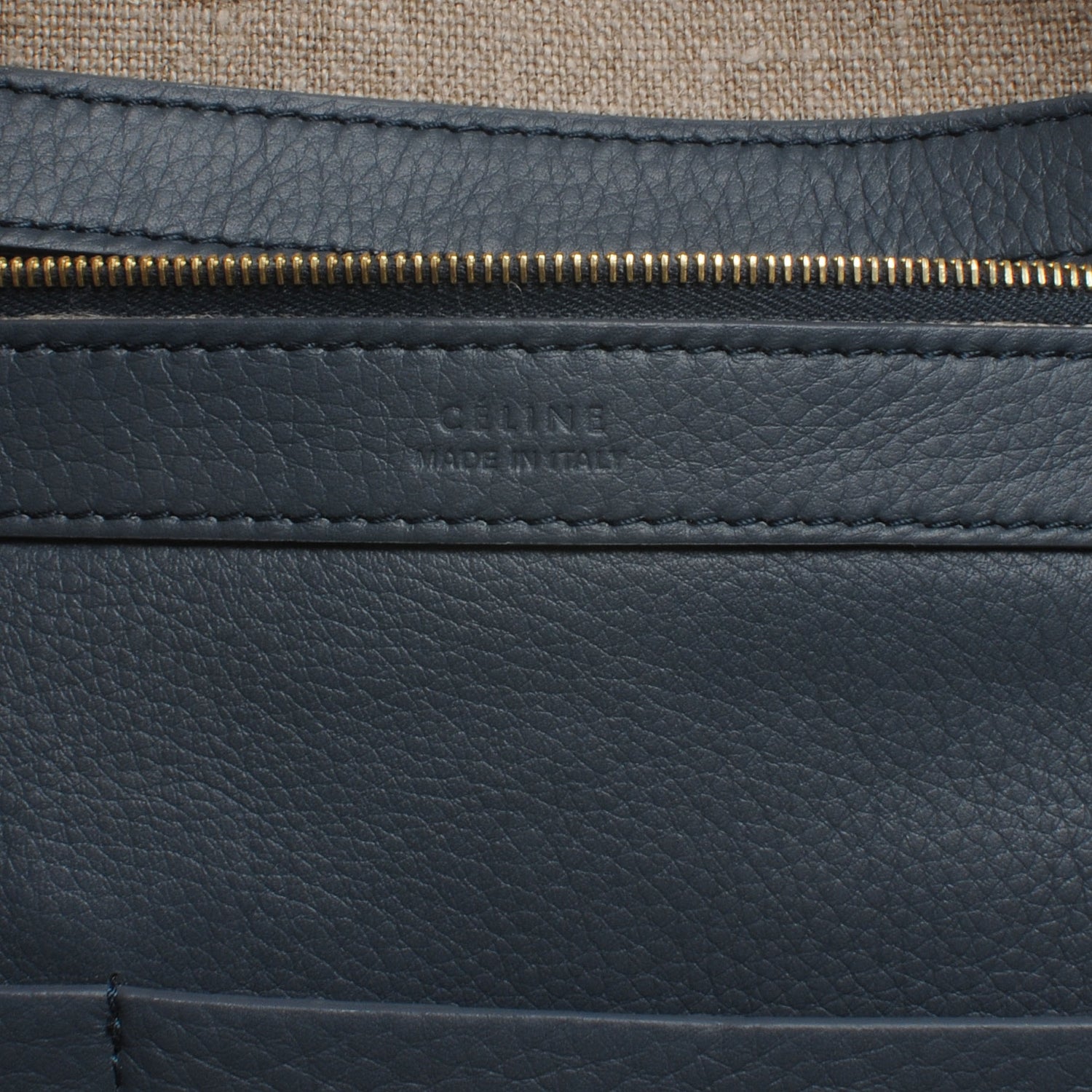 Celine Grained Calfskin Medium Horizontal Cabas Phantom Slate 6 of 8
