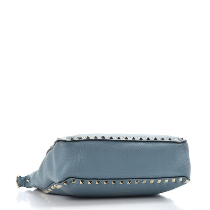 Valentino Garavani Pebbled Calfskin Small Rockstud Flip-Lock Messenger Bag Light Blue 3 of 8