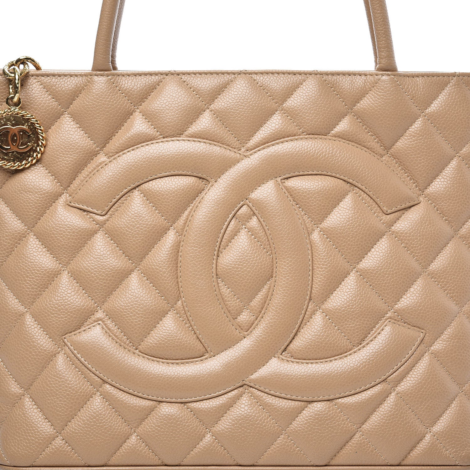 Chanel Caviar Quilted Medallion Tote Beige 10 of 10
