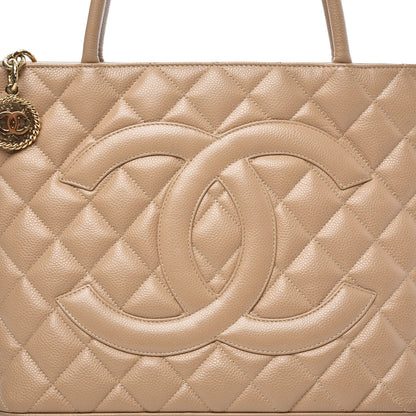 Chanel Caviar Quilted Medallion Tote Beige 10 of 10
