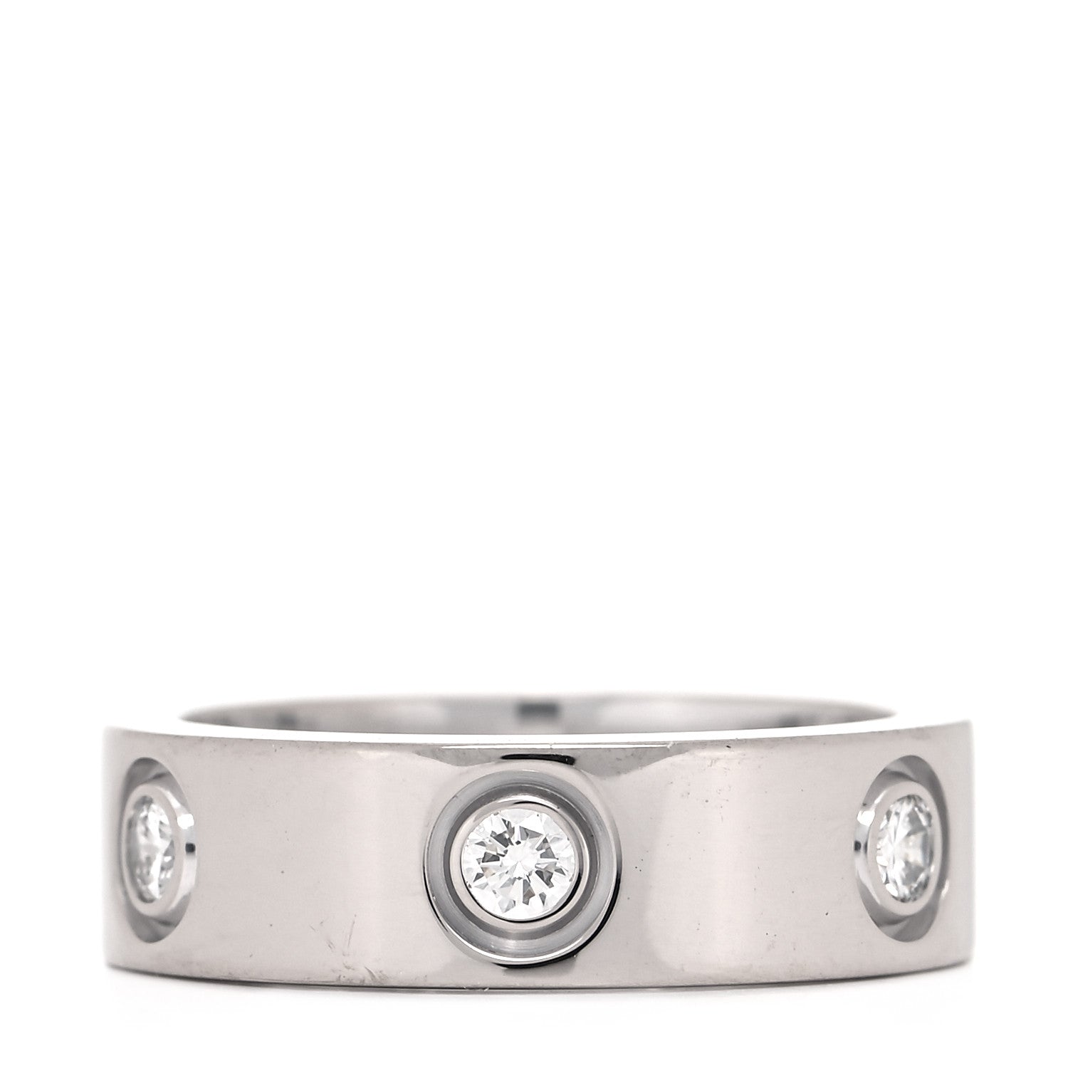Cartier 18K White Gold 6 Diamond 5.5mm LOVE Ring 50 5.25 5 of 10