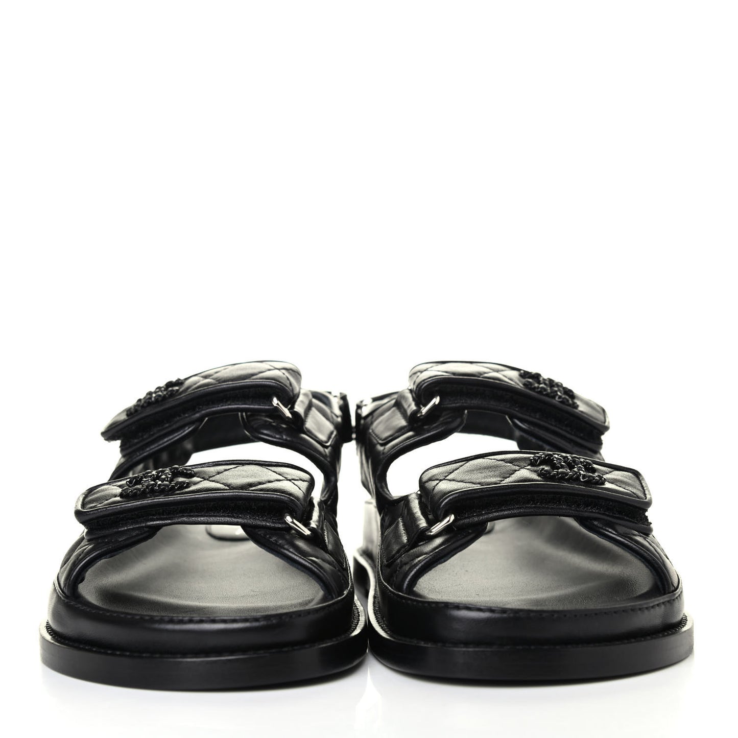 Lambskin Velcro Dad Sandals 36.5 Black